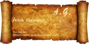 Ádok Gyöngyi névjegykártya